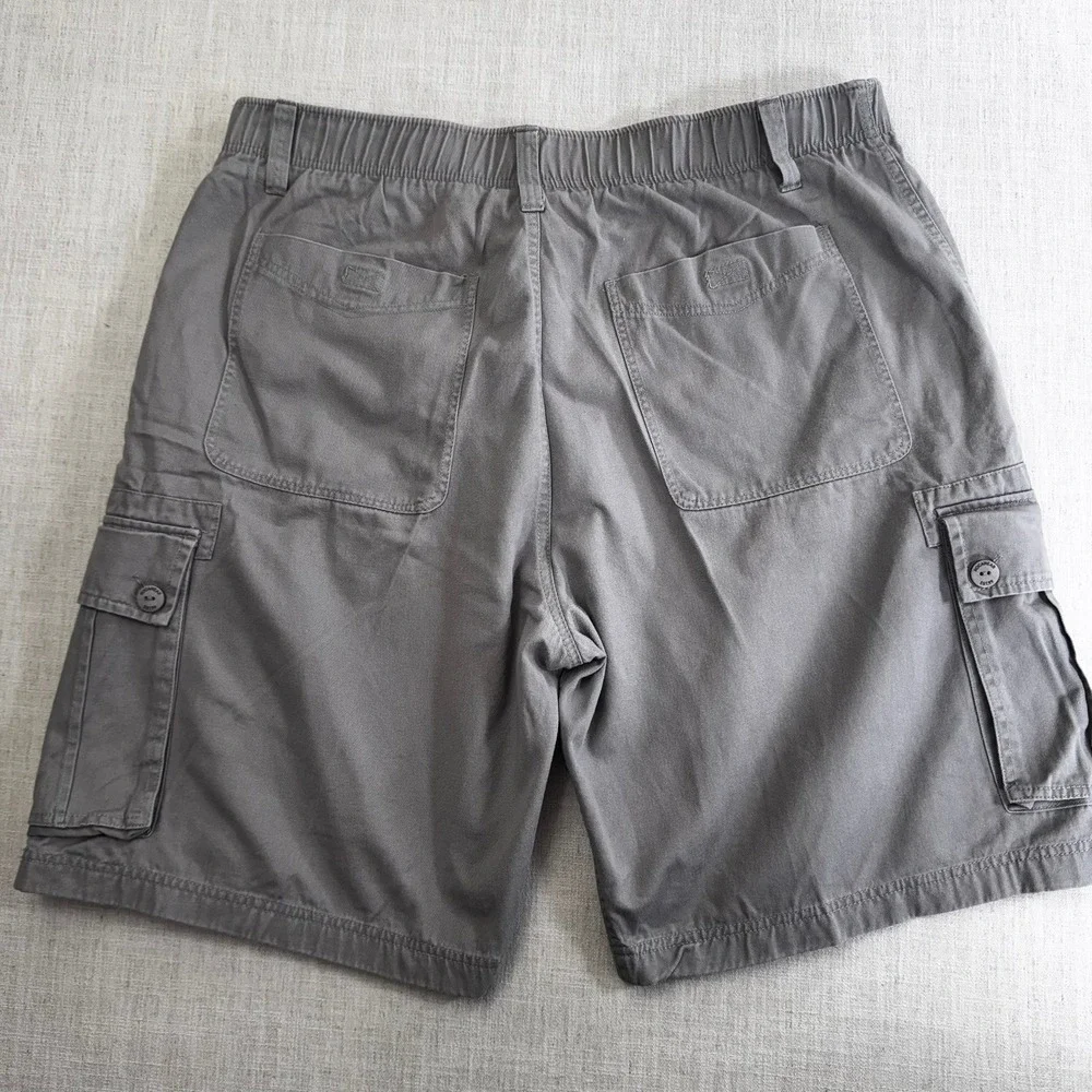 Rocawear‎ Classic Mens Gray Cotton Y2K Cargo Shorts Size 44 Elastic Waist
